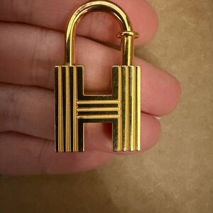 Hermes Gold H Padlock Charm